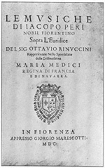 First Edition of Peri‘s Euridice