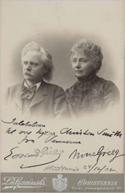 Grieg and Nina Hagerup (1845-1935) in 1906