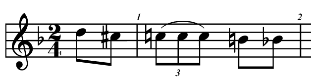 Motif from “Habanera” in the opera Carmen by G. Bizet