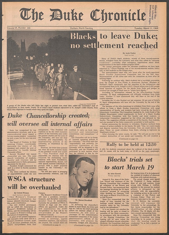 Scan from The Chronicle, the student newspaper of Duke University