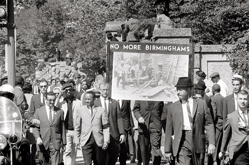 A march in memory of the 16th Street Baptist Church bombing victims on September 22, 1963