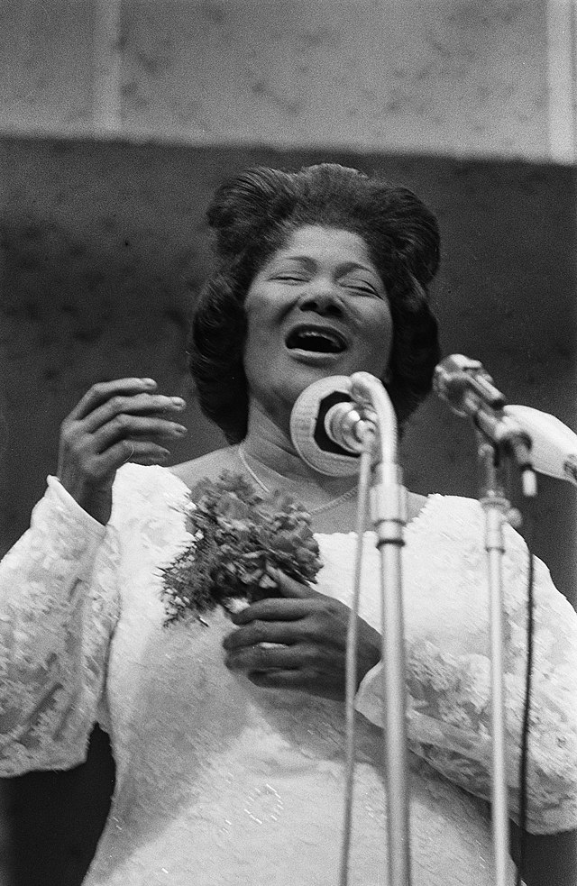 Mahalia Jackson performing, 1964