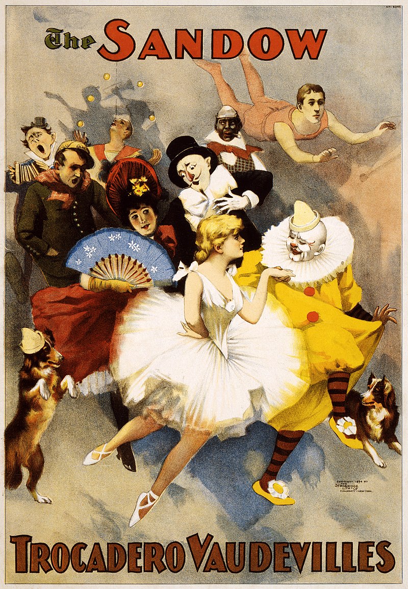 A promotional poster for the Sandow Trocadero Vaudevilles (1894)