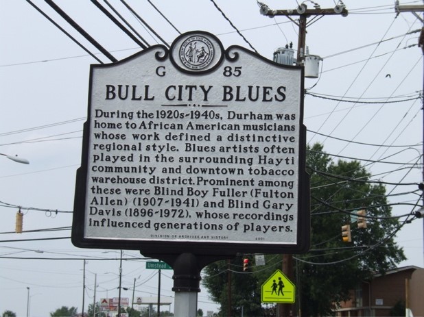 Bull City Blues Historical Marker in Durham, North Carolina