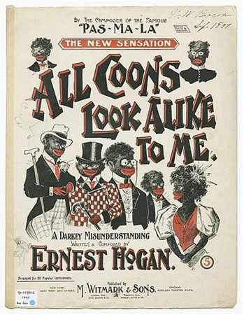 Cover Sheet Music to "All Coons Look Alike to Me"