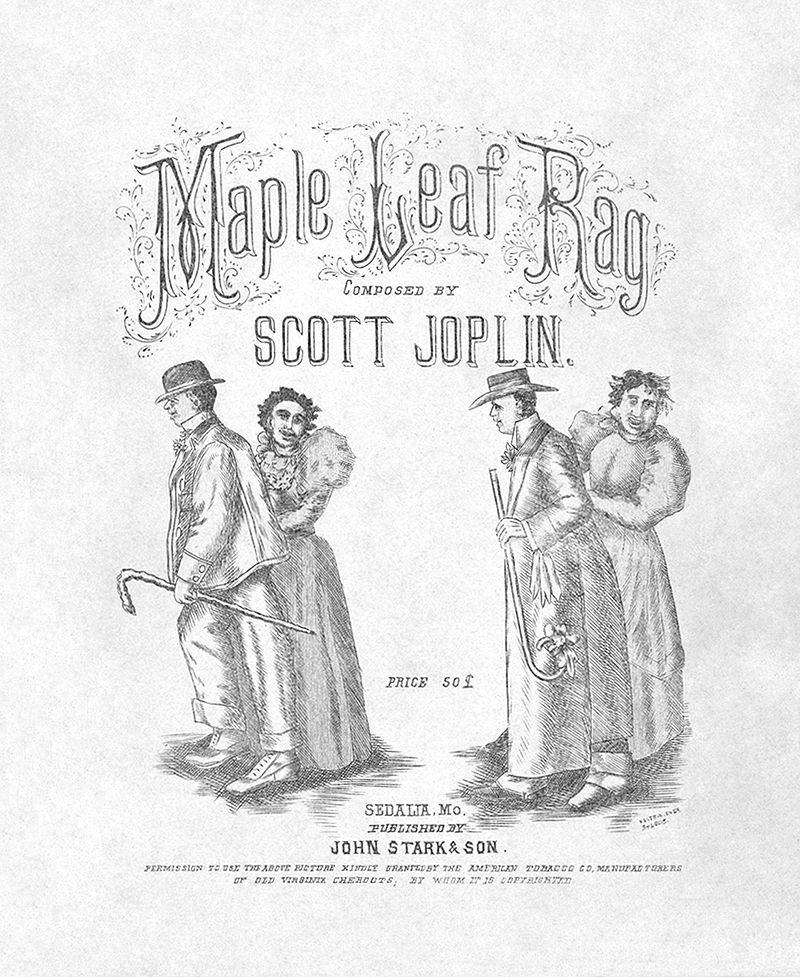 First edition cover of the Maple Leaf Rag shows a line drawing of two African-American couples.