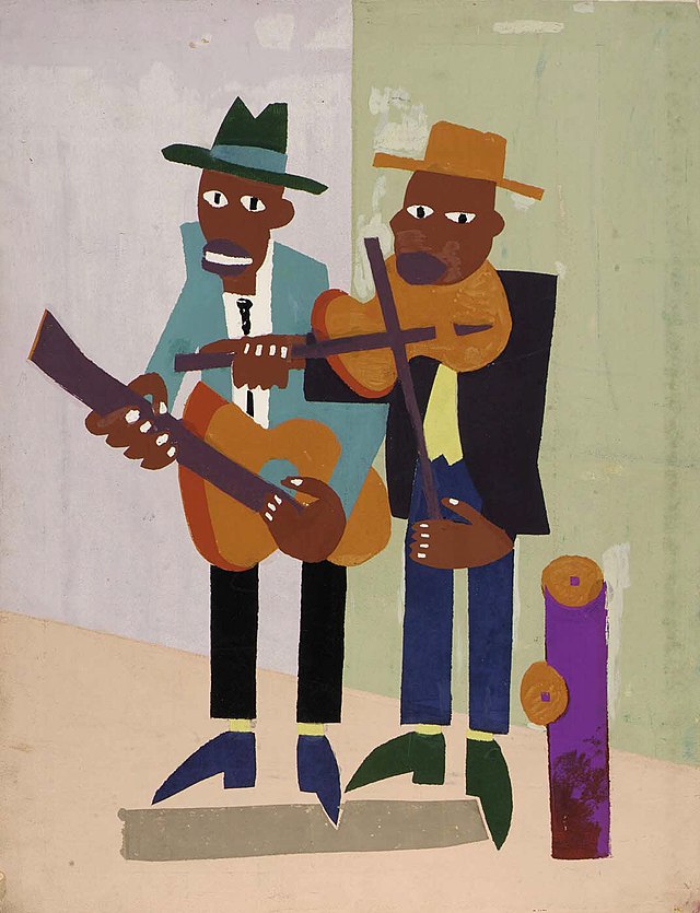 Street Musicians (1939-1940), by William H. Johnson.