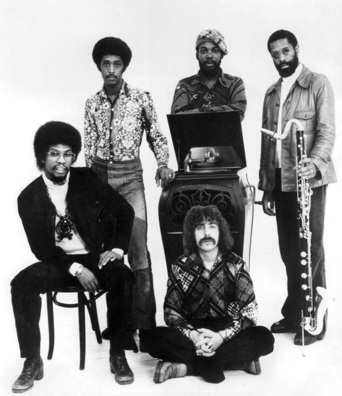 Photo of Herbie Hancock and his band, The Headhunters.