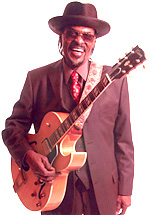 Chuck Brown with his signature blonde Gibson ES-175