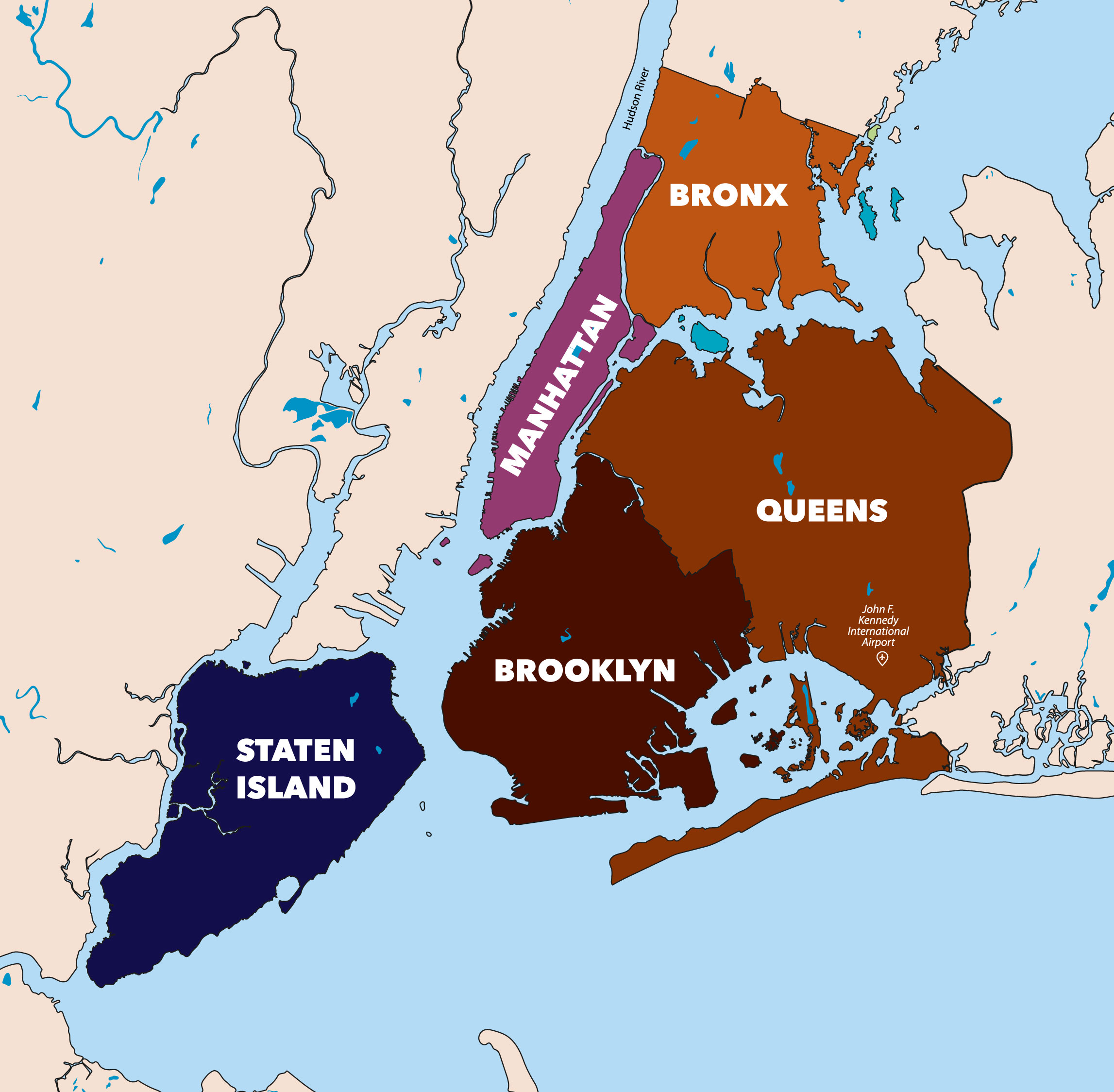 Map of New York City Boroughs